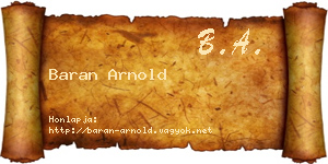 Baran Arnold névjegykártya