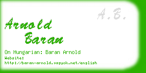 arnold baran business card